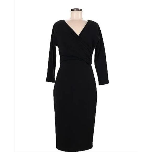 Badgley Mishka Women Black Cocktail dress Sz Sm EUC Rouched Fully lined Elegant - Picture 1 of 10